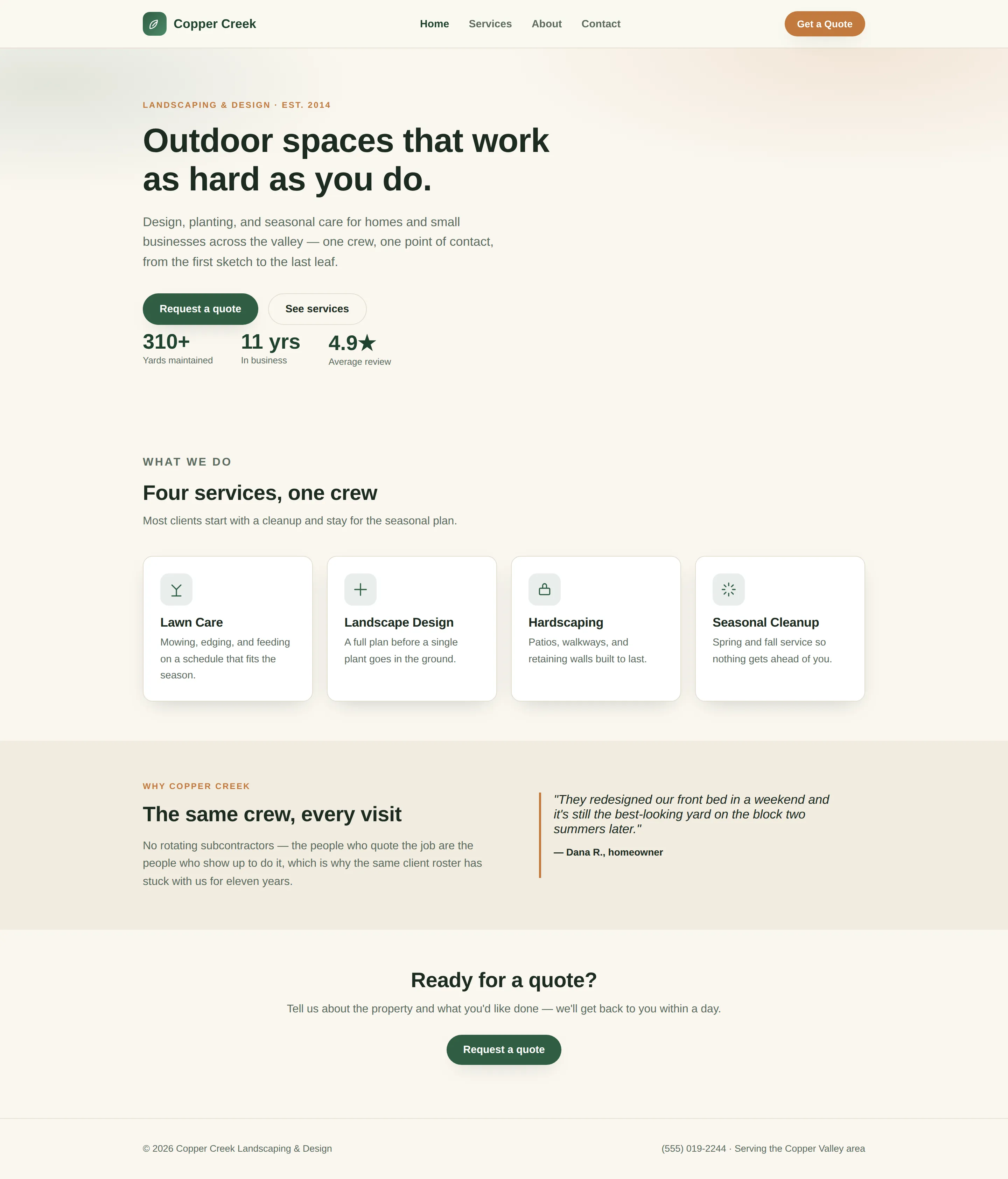 Home — desktop view